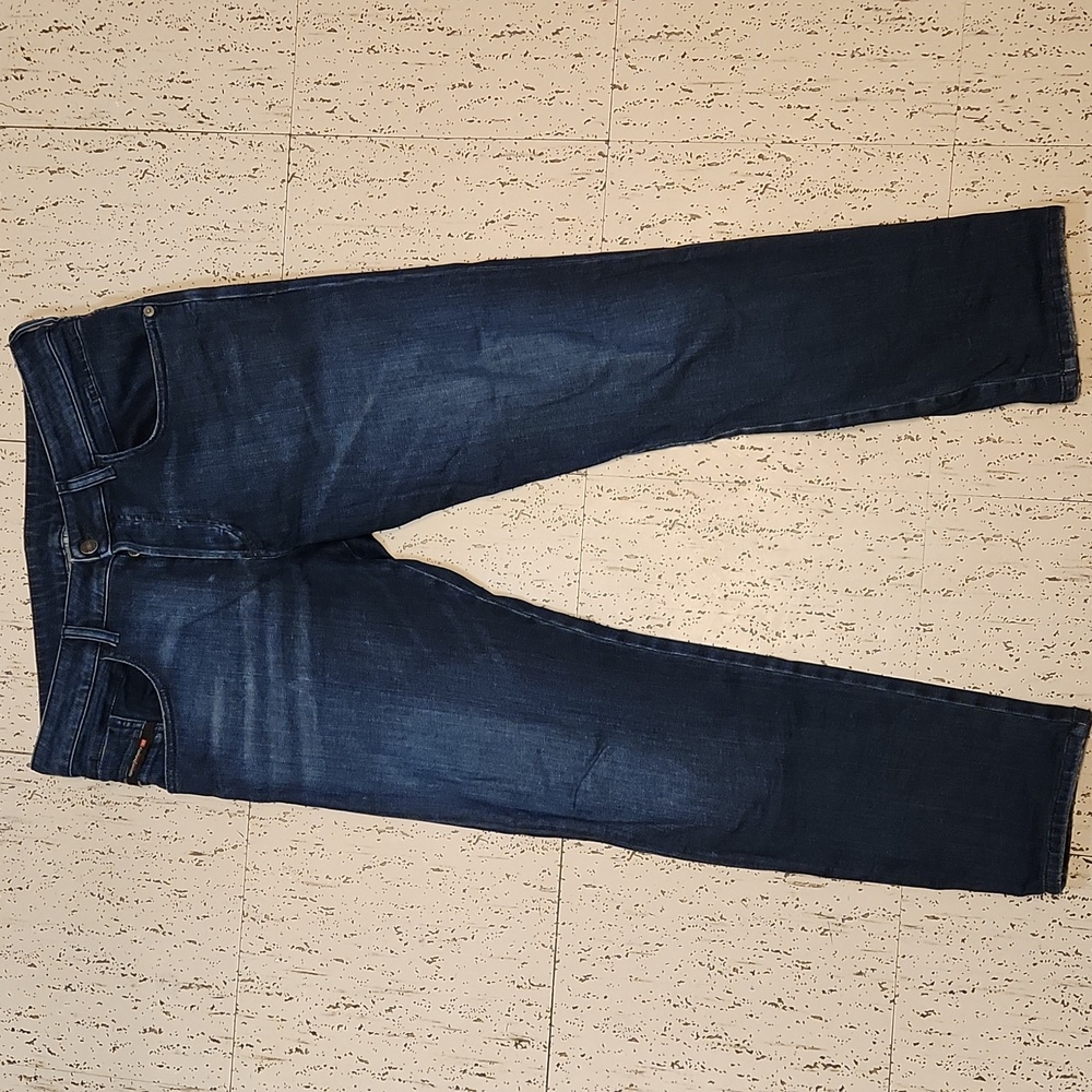 Diesel Dark Navy Blue D Bazer Stretch Straight Tapered Fit Jeans